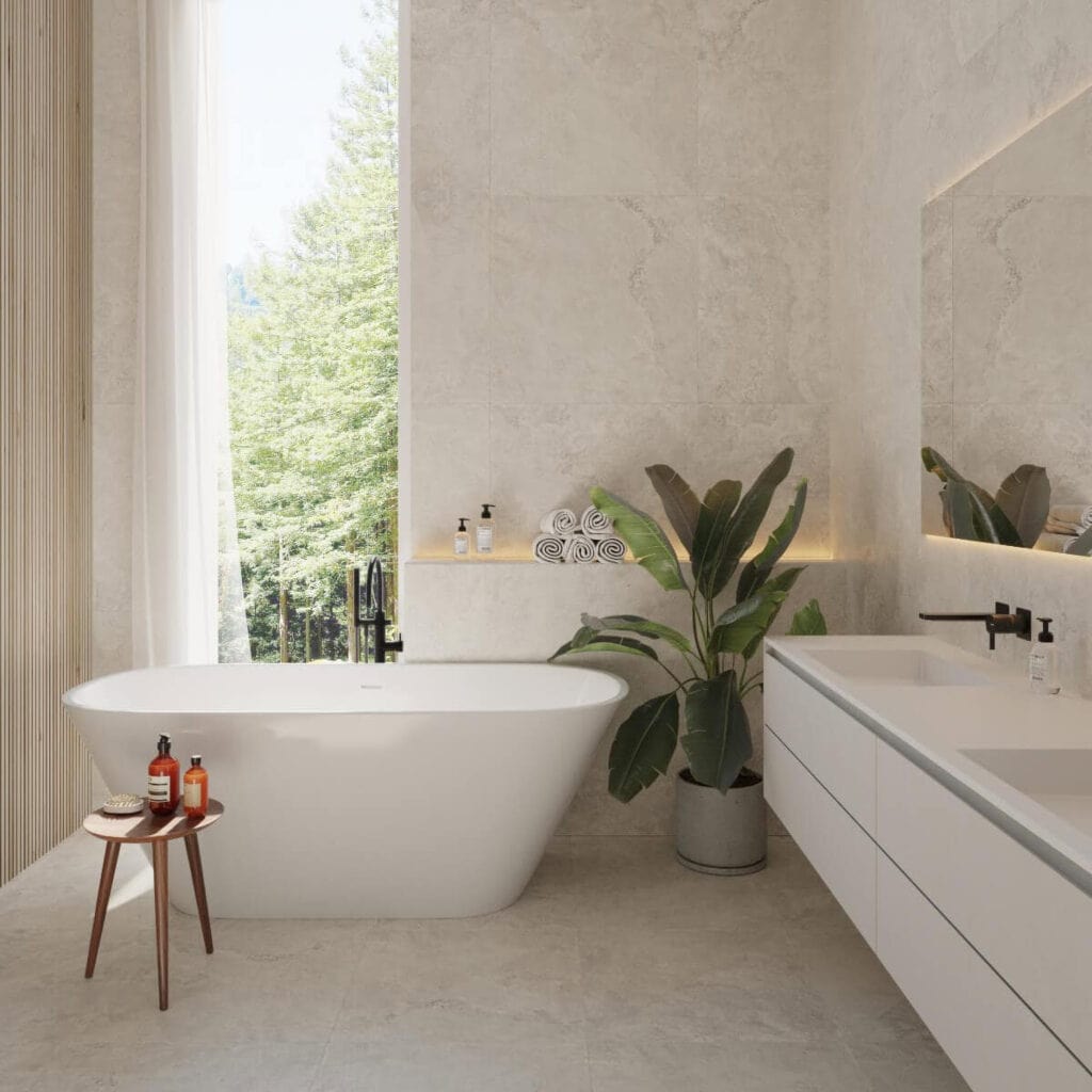 Meja - Light Grey Travertin