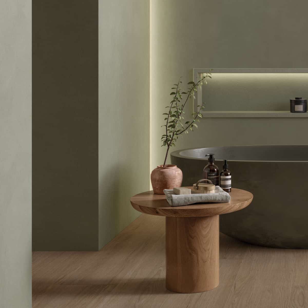 Grüne Fliese Badewanne