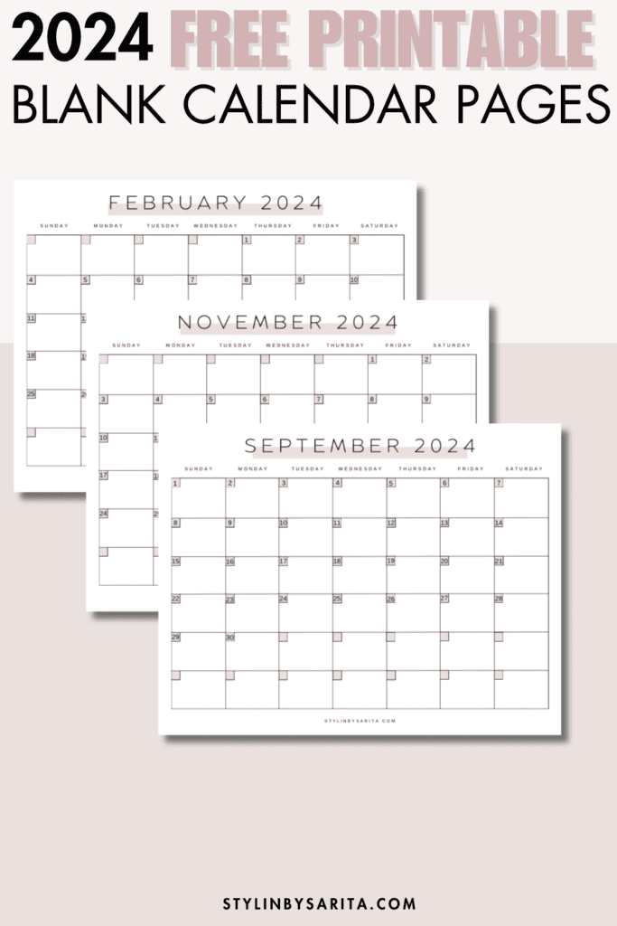 monthly calendar printable