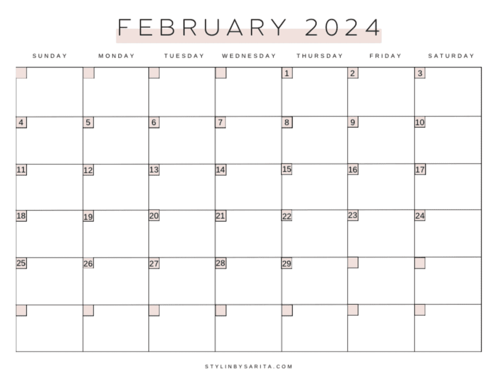 monthly calendar printable