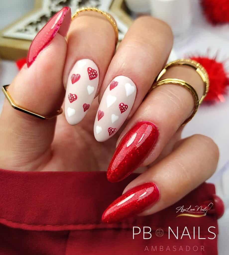 valentines nails.
