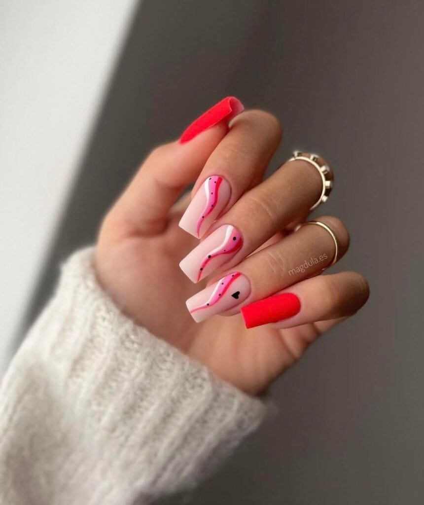 valentines nails.