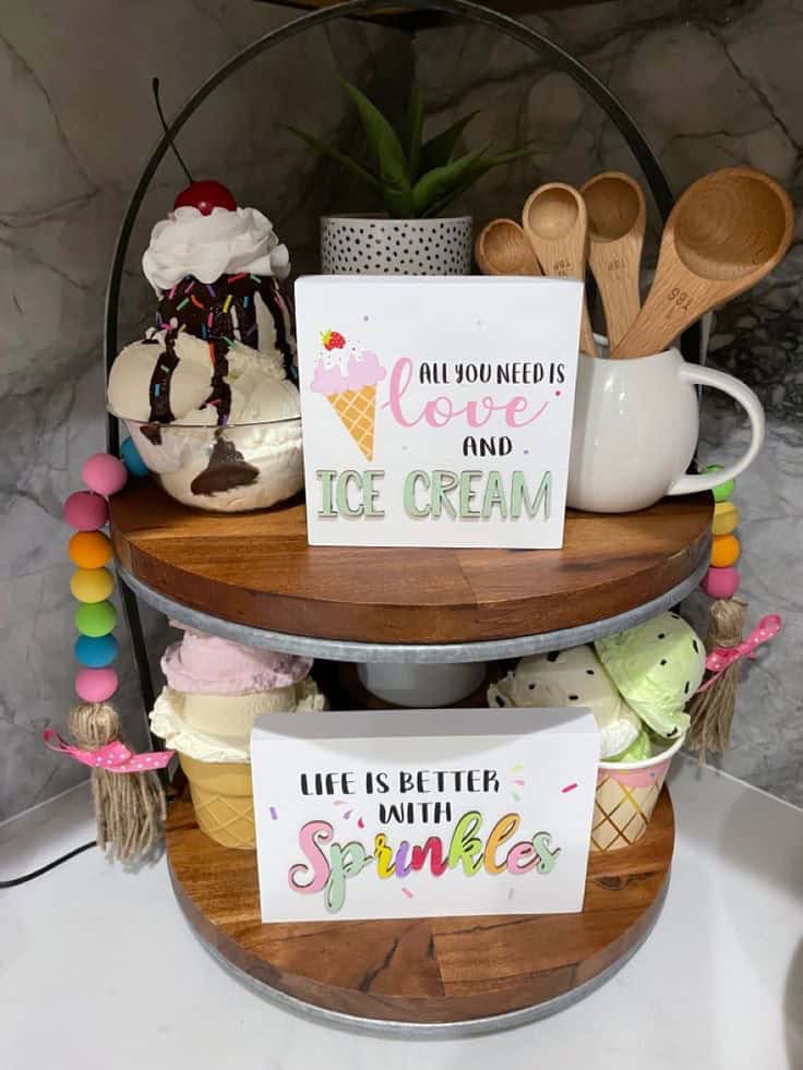 summer-tiered tray decor