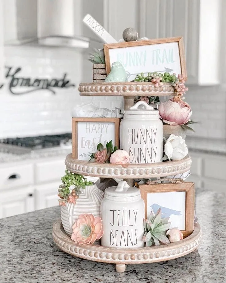 EASTER TIERED TRAY DECOR IDEAS