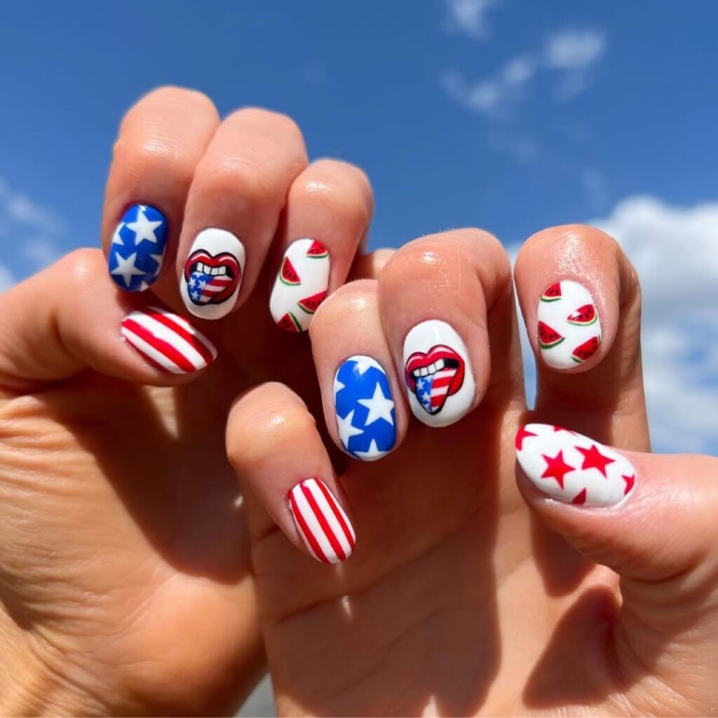 4th of July nails