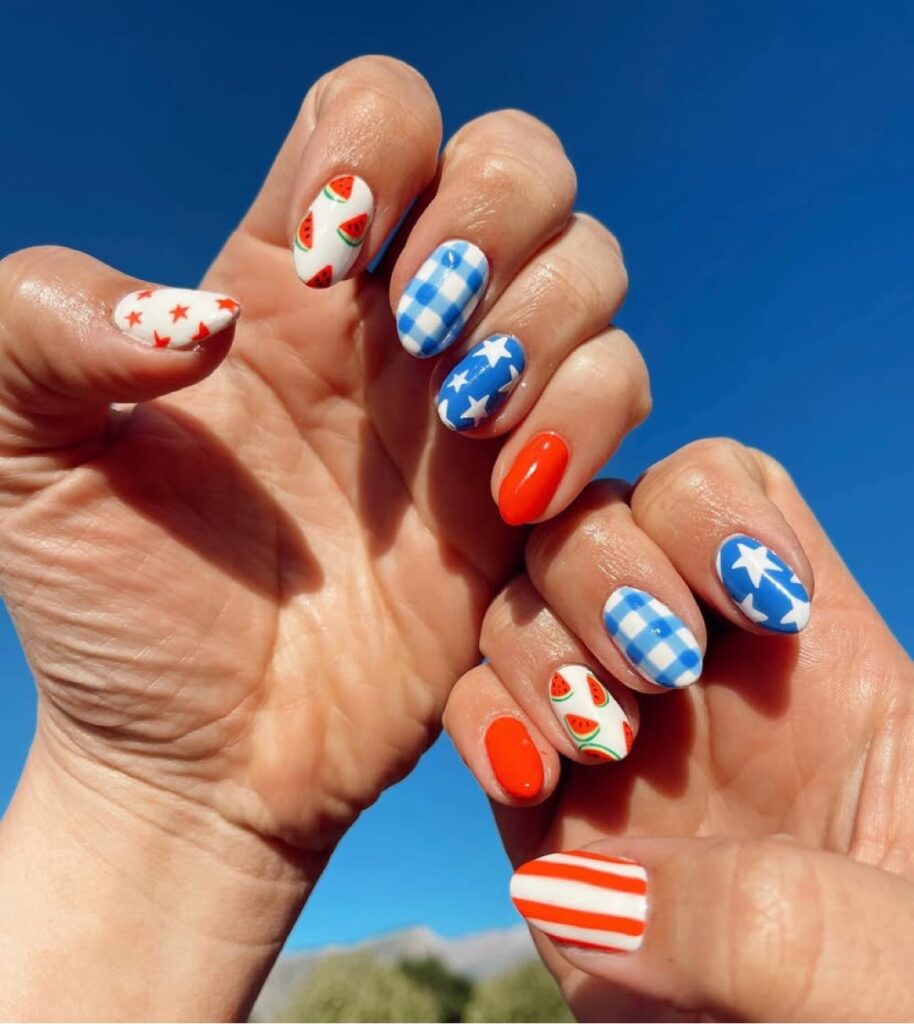 4th of July nails
