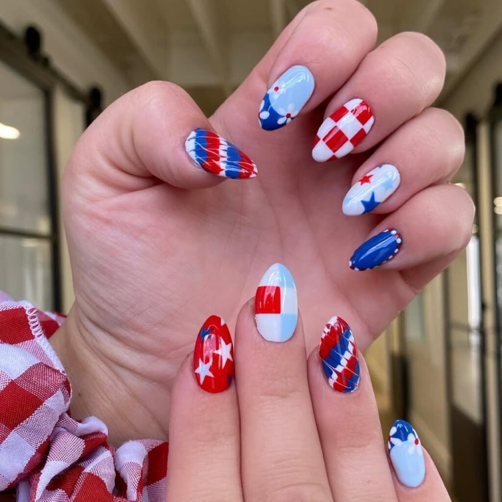 4th of July nails