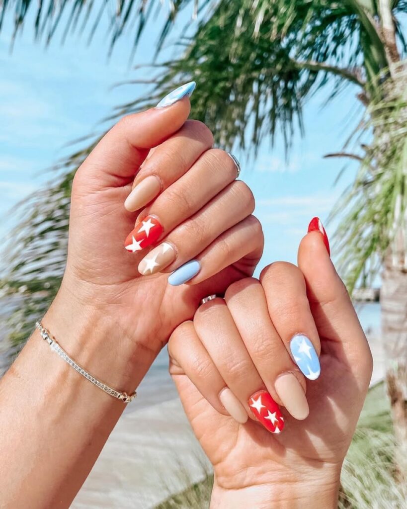 4th of July nails