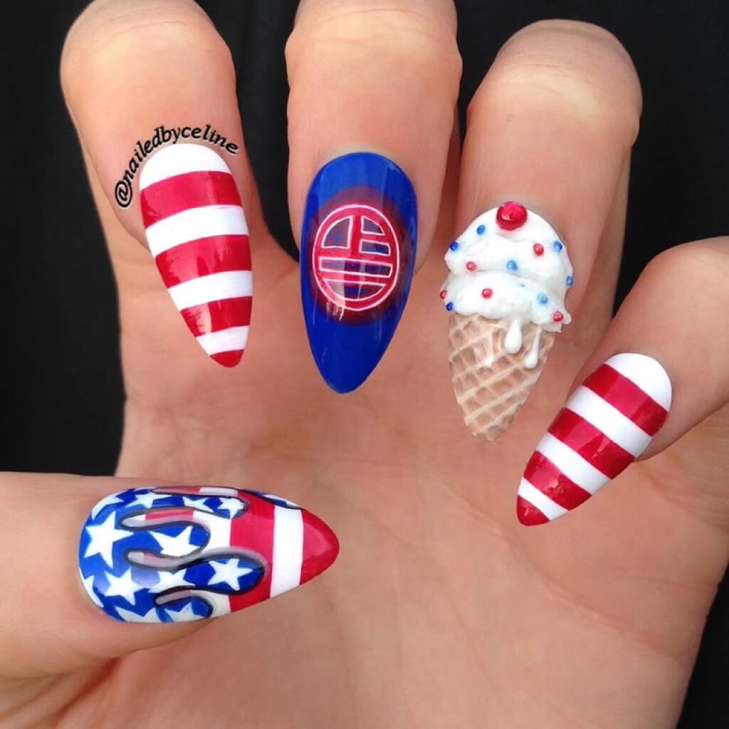 4th of July nails
