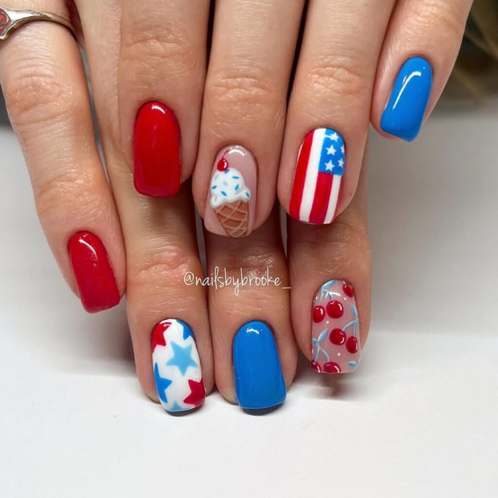 4th of July nails