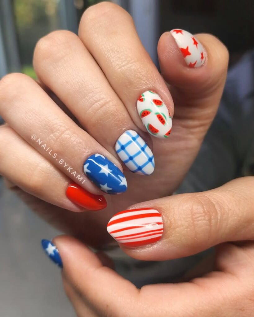 4th of July nails