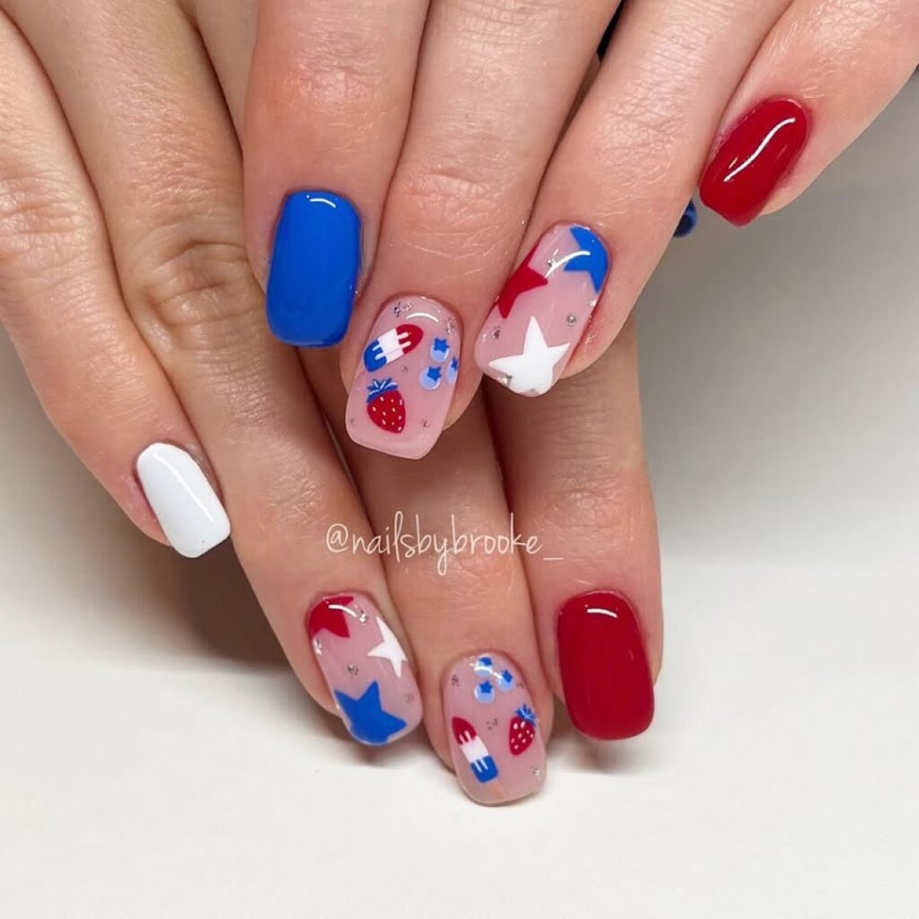 4th of July nails