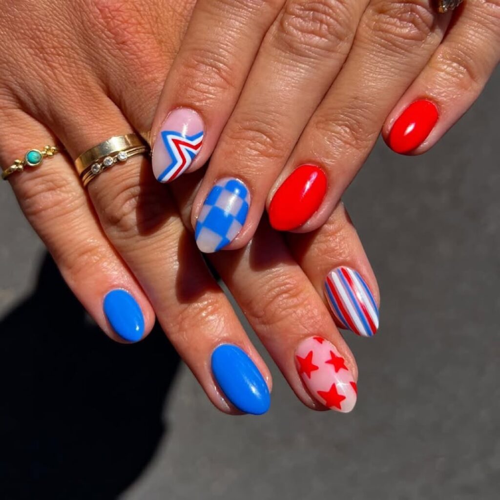 4th of July nails