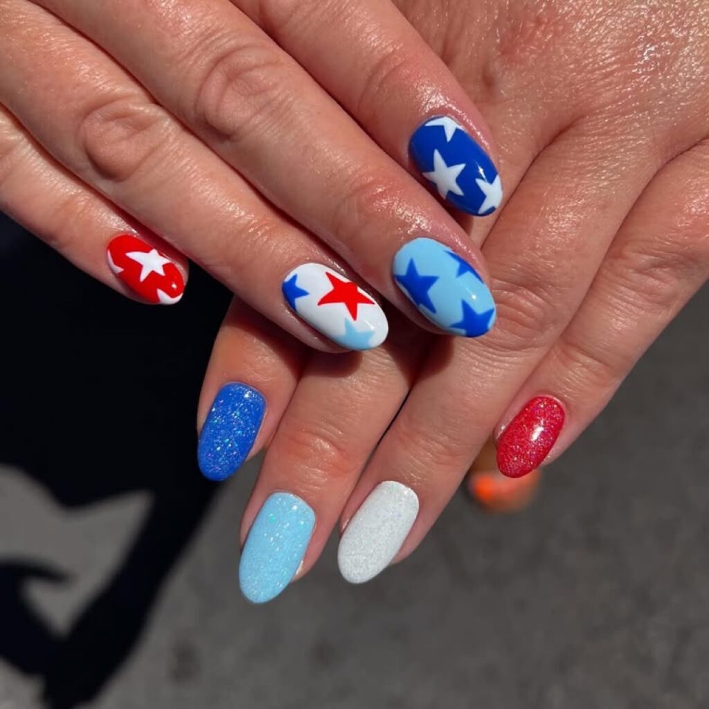 4th of July nails