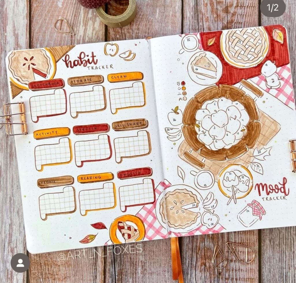 bullet journal ideas for fall