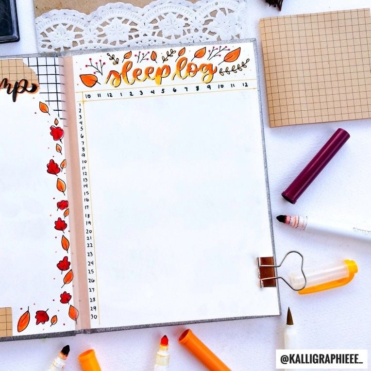 bullet journal ideas for fall