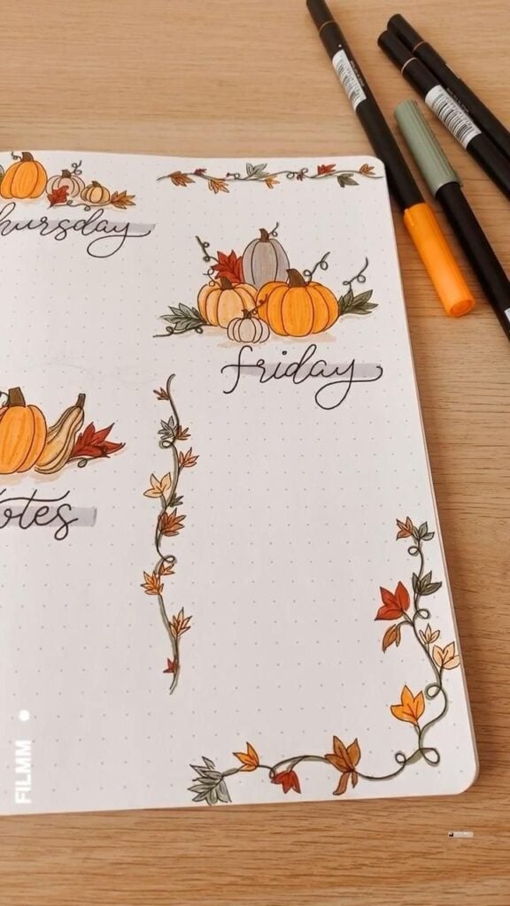 bullet journal ideas for fall