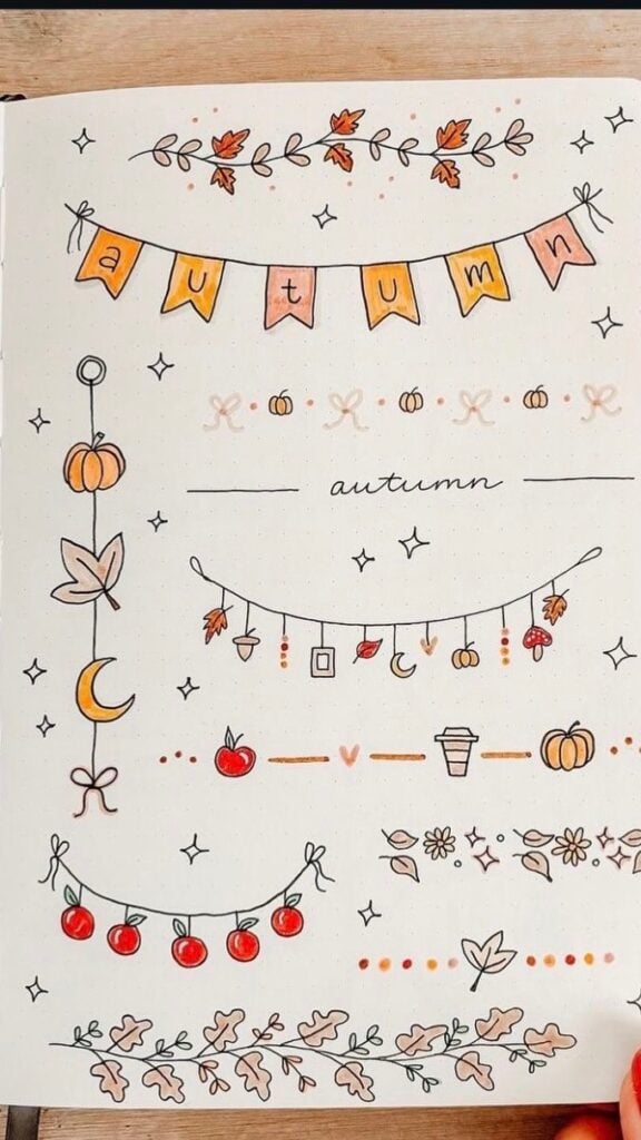 bullet journal ideas for fall