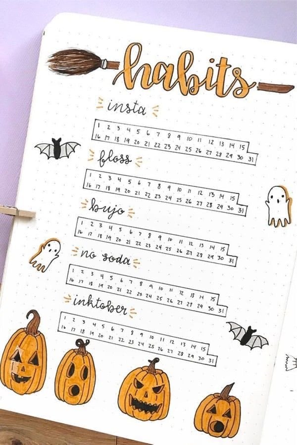 bullet journal ideas for fall