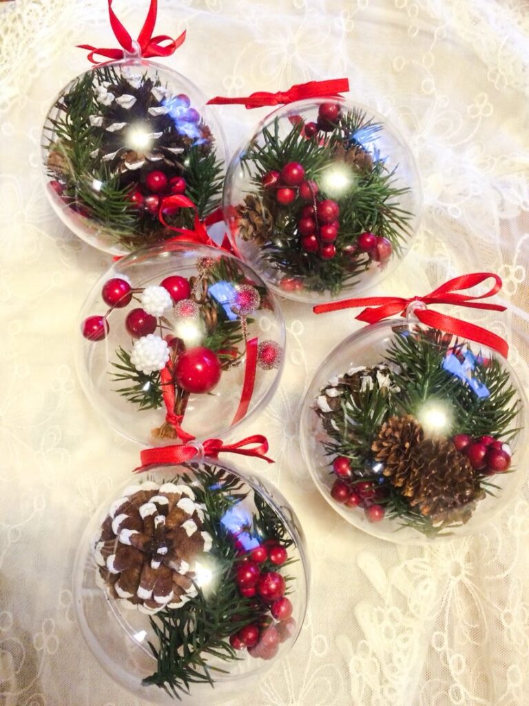 32 DIY CLEAR GLASS CHRISTMAS ORNAMENT IDEAS