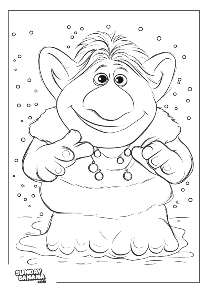 Bulda the Troll from Disney Frozen coloring page for kids
