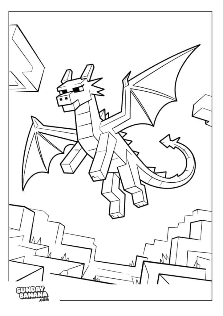 Minecraft-Flying-Dragon-Coloring-Page