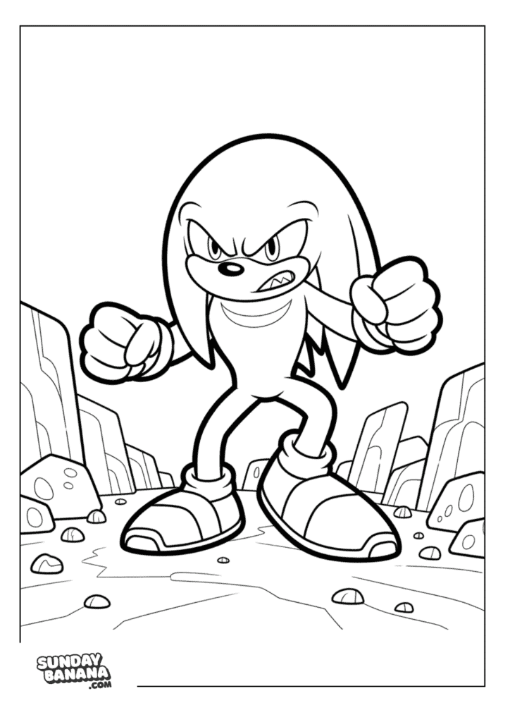 knuckles-fighting-pose-coloring-page