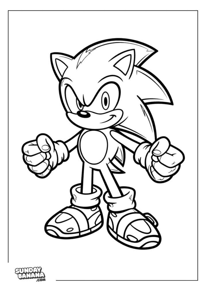 sonic-power-pose-coloring-page