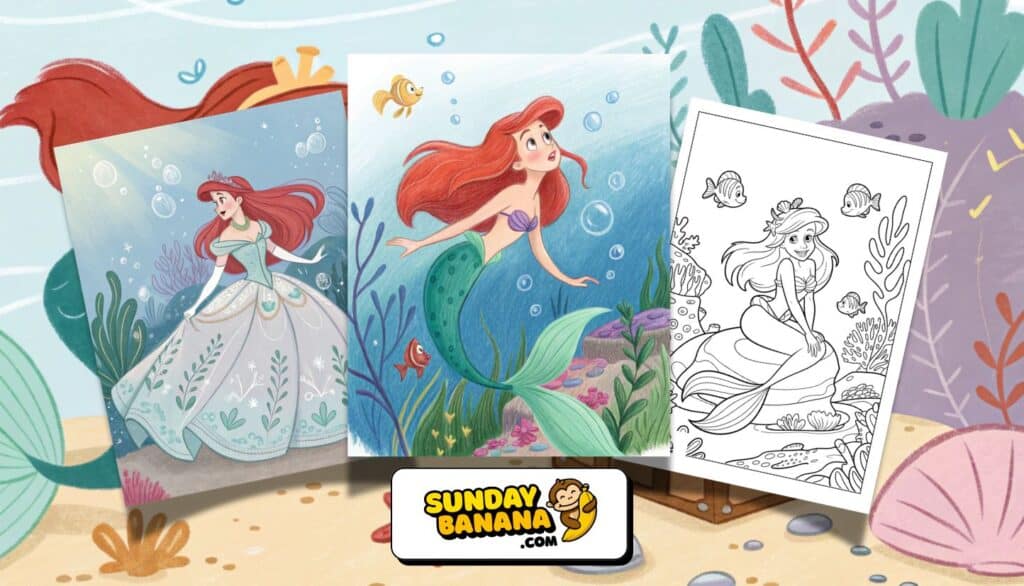 ariel-coloring-pages-feature-image ariel-coloring-pages-feature-image