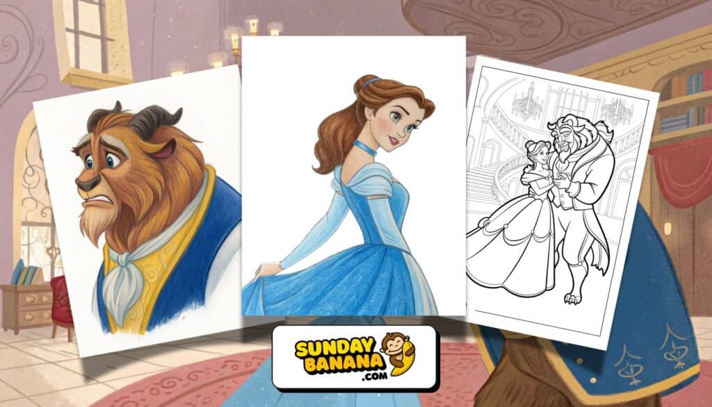 beauty-and-the-beast-coloring-pages-feature-image