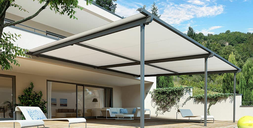 Shade sails for outdoor patios and decks, providing sun protection and stylish window fashion solutions.