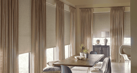 High-quality sun shades and window blinds in a modern interior setting.