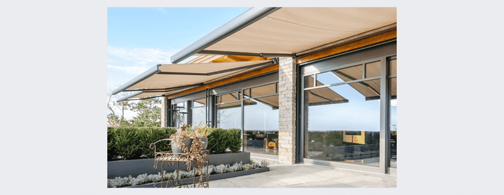 Sun shades window fashions providing stylish outdoor shading solutions for patios and decks.