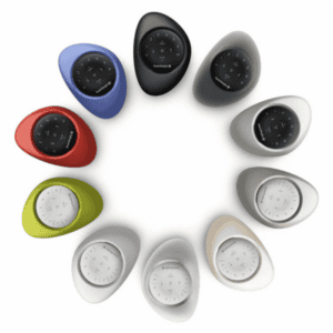 Colorful modern remote control timers for window shades and blinds, enhancing convenience and smart home automation.