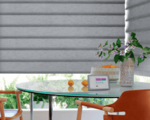 Luxury sun shades window fashions for modern homes.