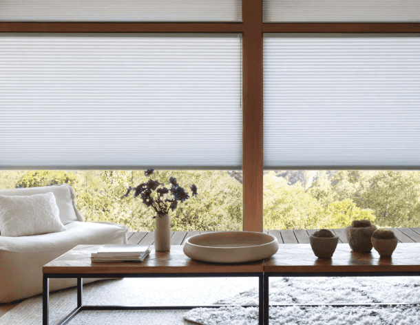 Light-filtering window shades for stylish sun shading and privacy.