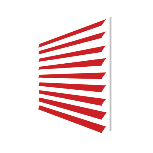 Contemporary building facade with bold red and white horizontal stripes, showcasing modern architectural style and innovative exterior design.