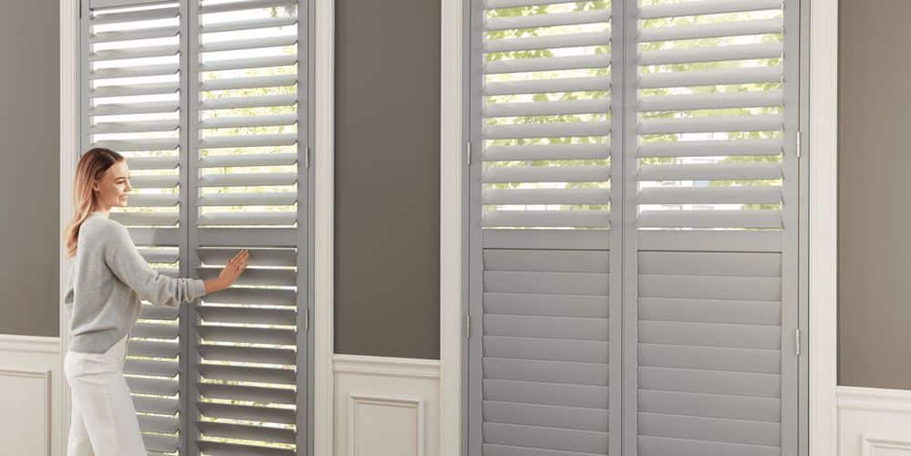 Stunning interior window shutters with adjustable louvers for light control and privacy. Perfect for enhancing home decor and energy efficiency. Customizable and easy to operate.