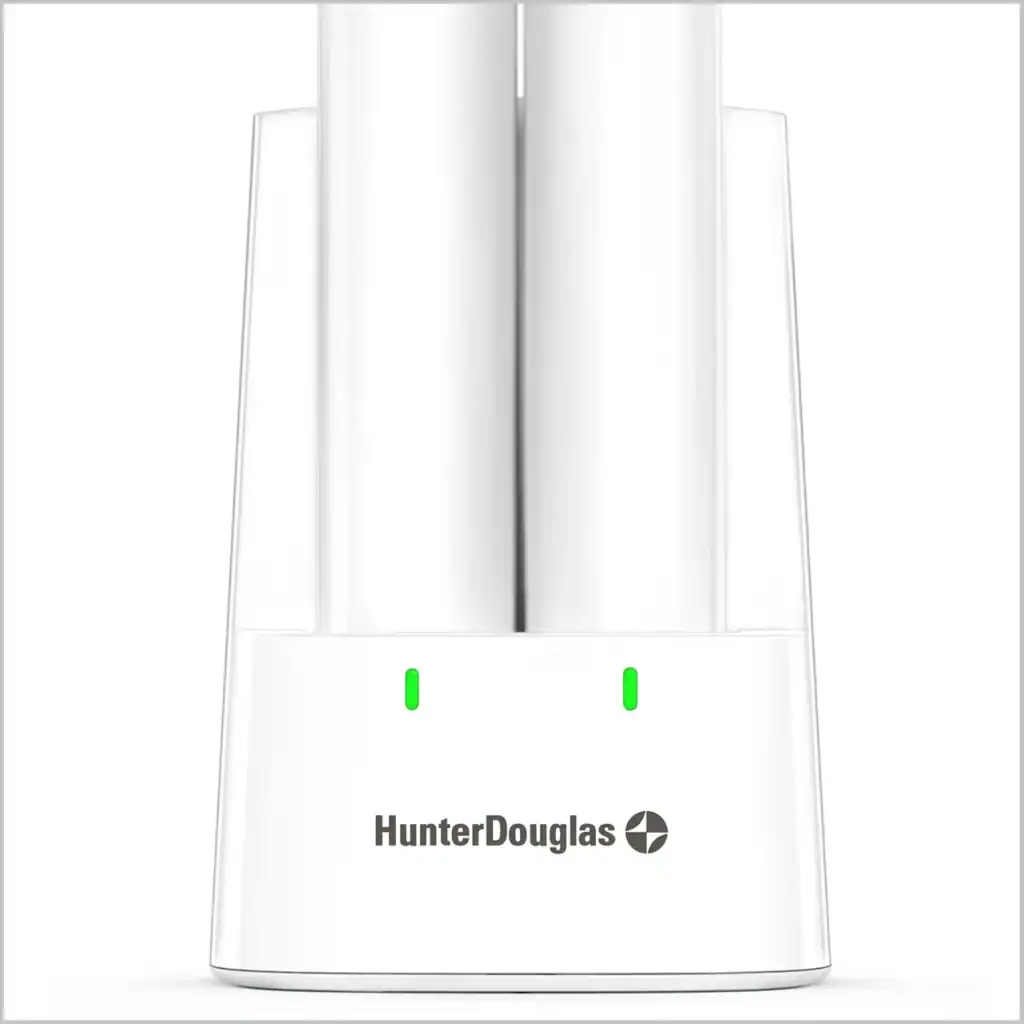 Radiant light control and energy-efficient Hunter Douglas window blinds with sleek white finish and modern design.