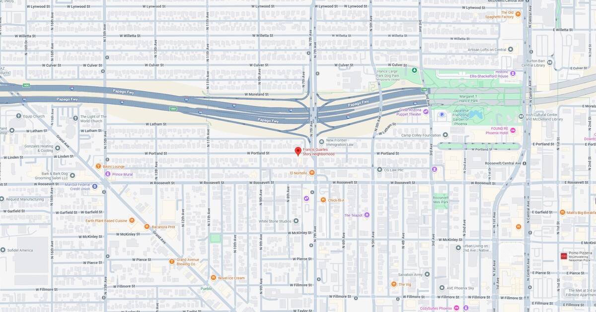 Map of Francis Quarles Story neighborhood