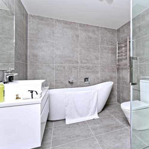 featured-bathroom Greenhithe bathroom renovation by Superior Renovations - freestanding bath and tiled walk-in shower