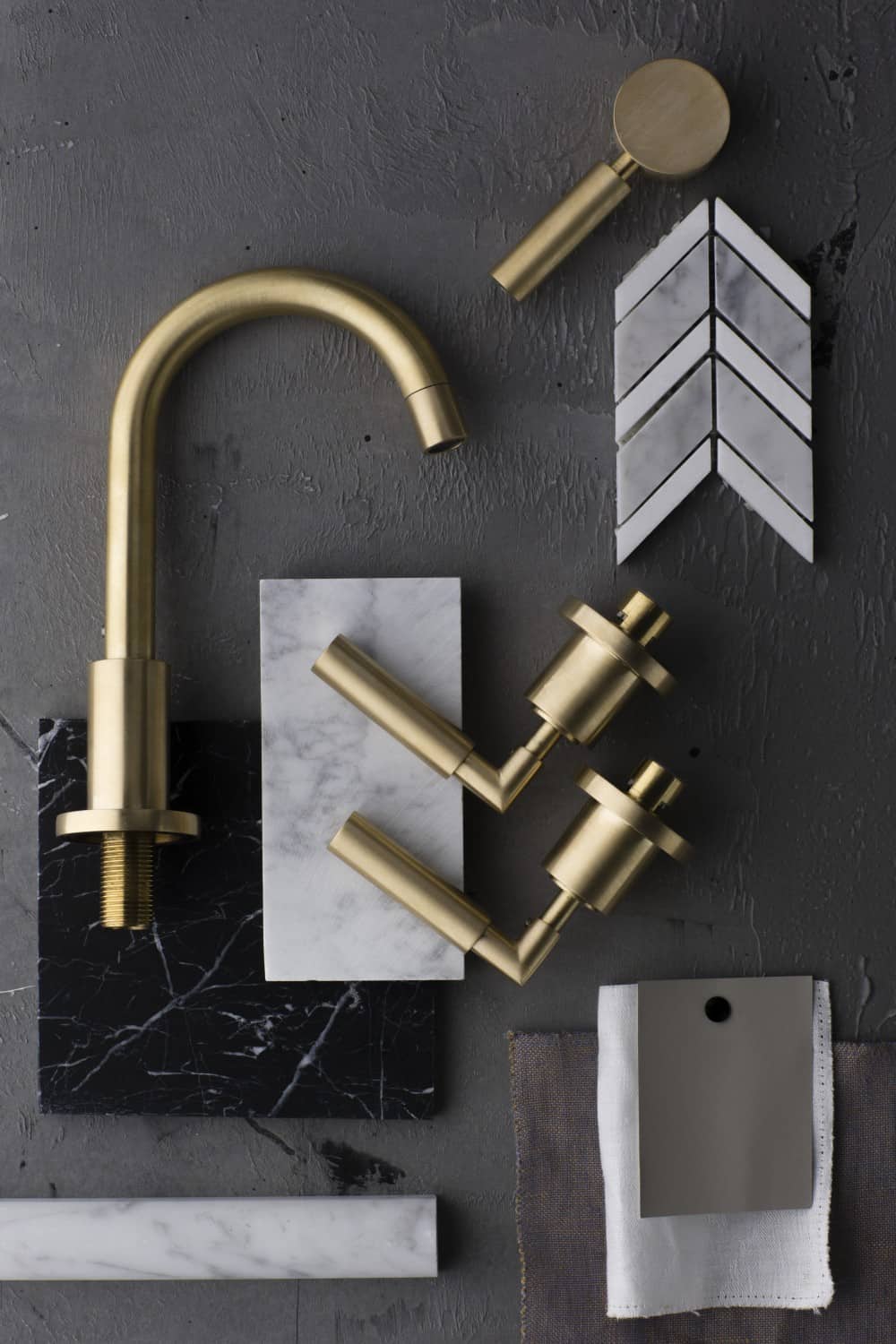 Icon-Lever-Flatlay_Eco-Brass-p1emvad0i8161g5b39iu1mg11gqt Q & A with Holly (The Kitchen Hub) - Choosing the right tapware for your bathroom design