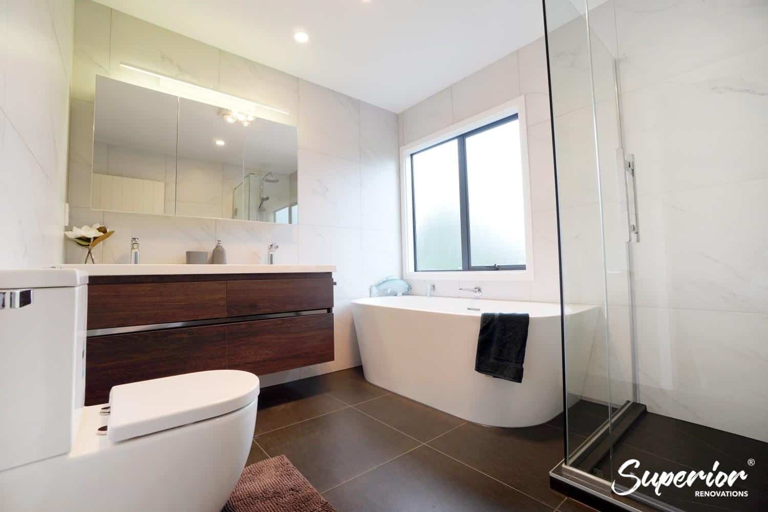 DSC00260-1 Modern Bathroom Renovation With a Dark Colour palette in North Shore, Auckland