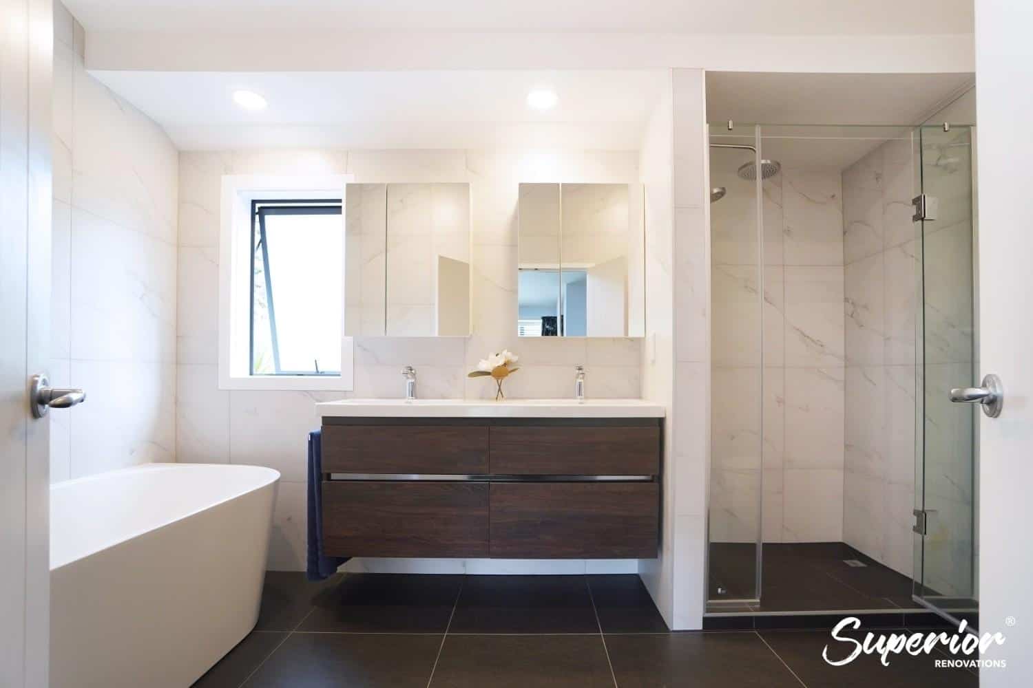 DSC02080-1 Modern Bathroom Renovation With a Dark Colour palette in North Shore, Auckland