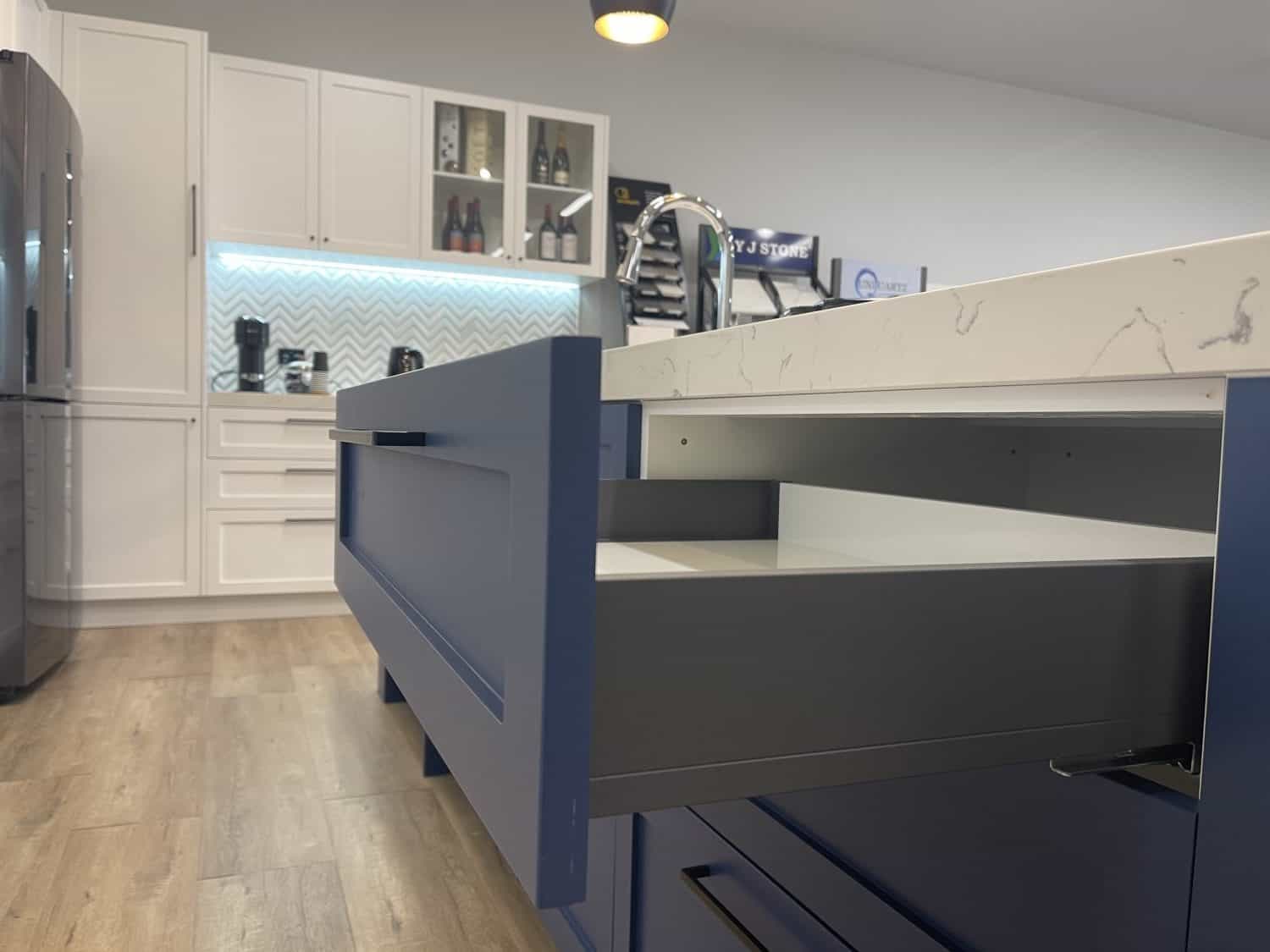 Classic-kitchen-handmade-cabinet-blue-drawers-e1650600941321 Kitchen Displays At Our Auckland Showroom: Detailed Breakdown