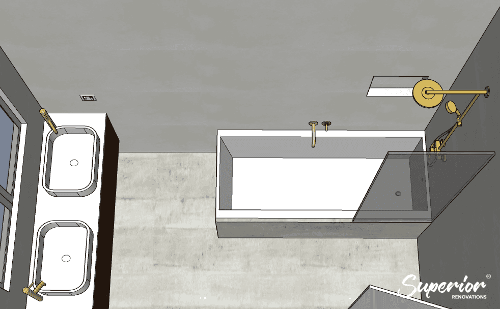 Chris-Joe-guest-bathroom-part-1-1 Classic Contemporary Bathroom renovation with Gold and Wooden finishes in Massey