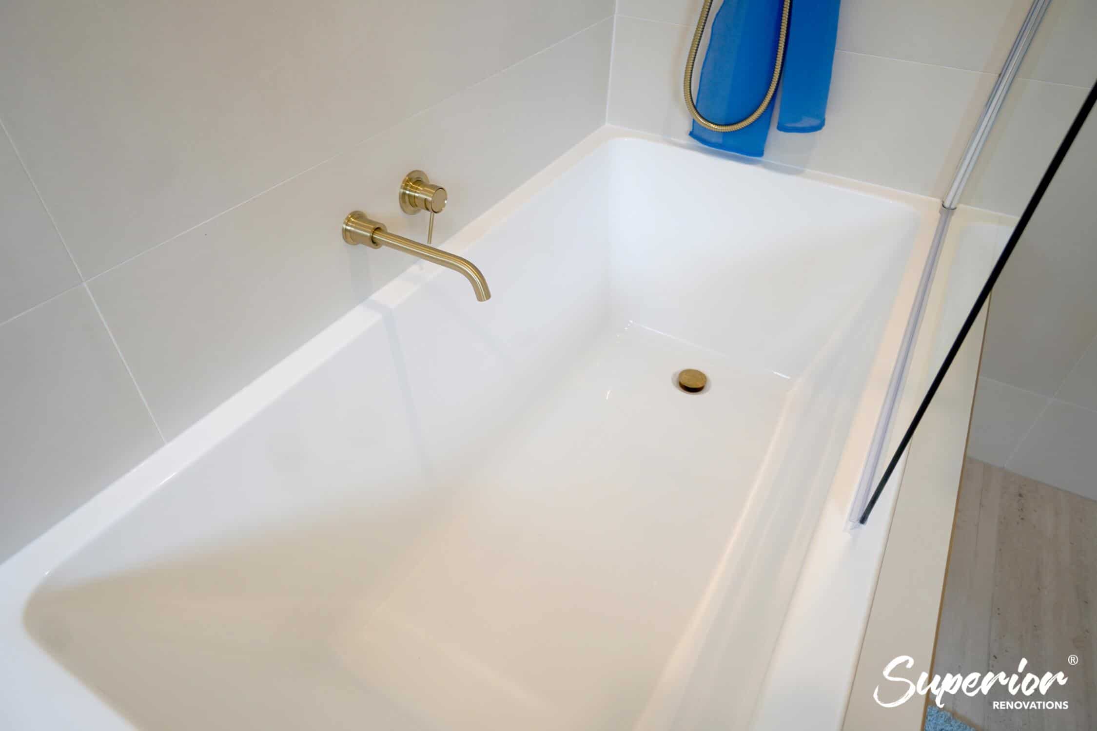 DSC04917 Classic Contemporary Bathroom renovation with Gold and Wooden finishes in Massey