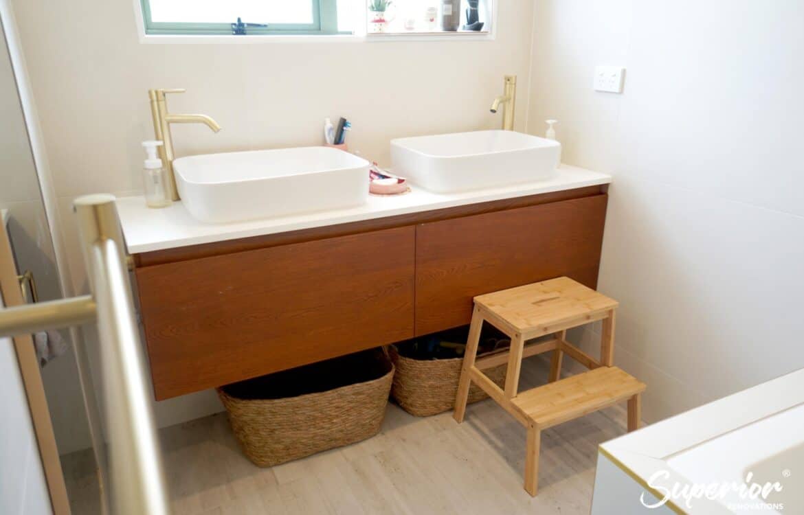 DSC05021-1170x750 Classic Contemporary Bathroom renovation with Gold and Wooden finishes in Massey