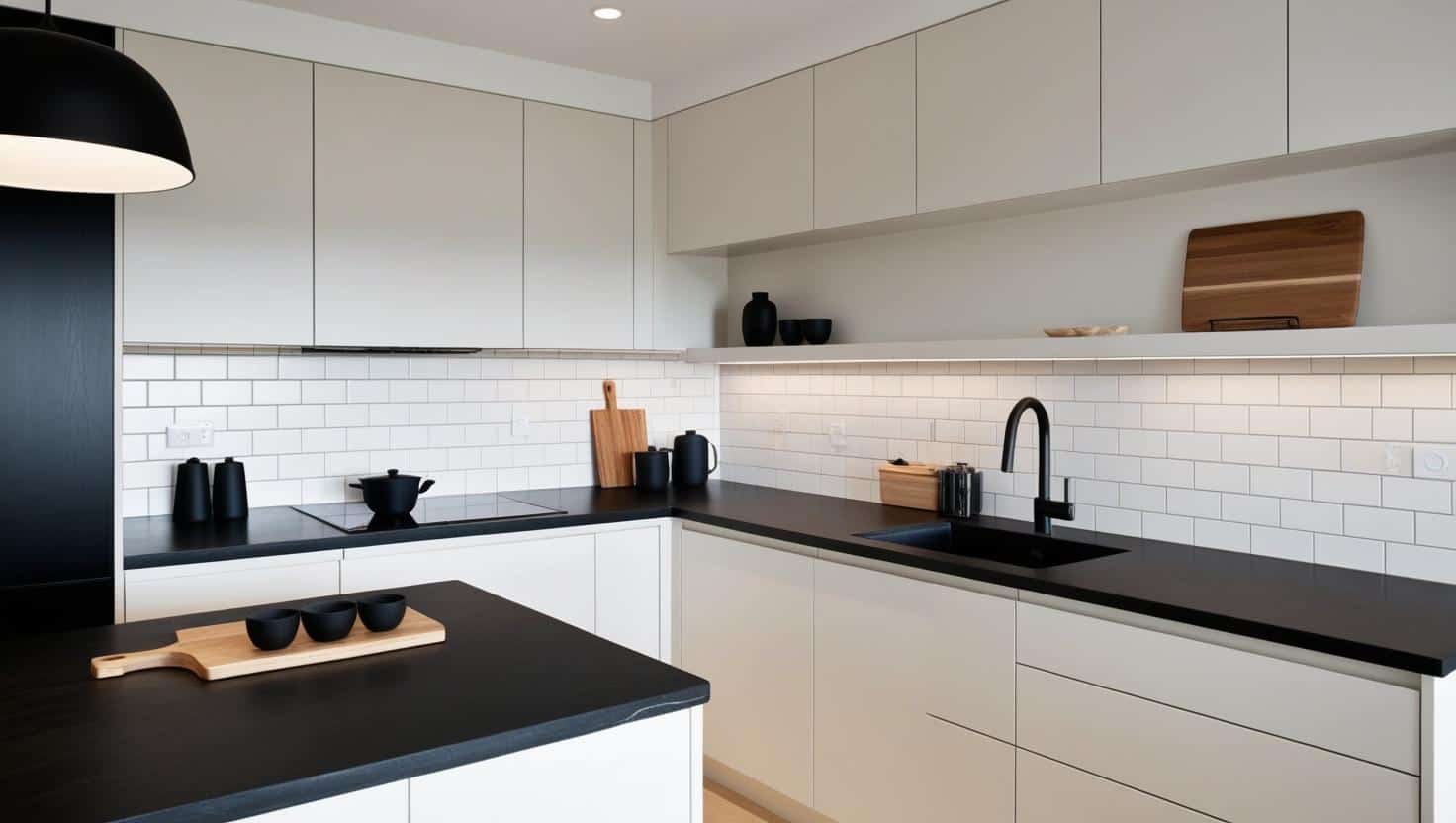 black-and-white-scandi 28 Stunning Small Kitchen Design Ideas for Your NZ Renovation
