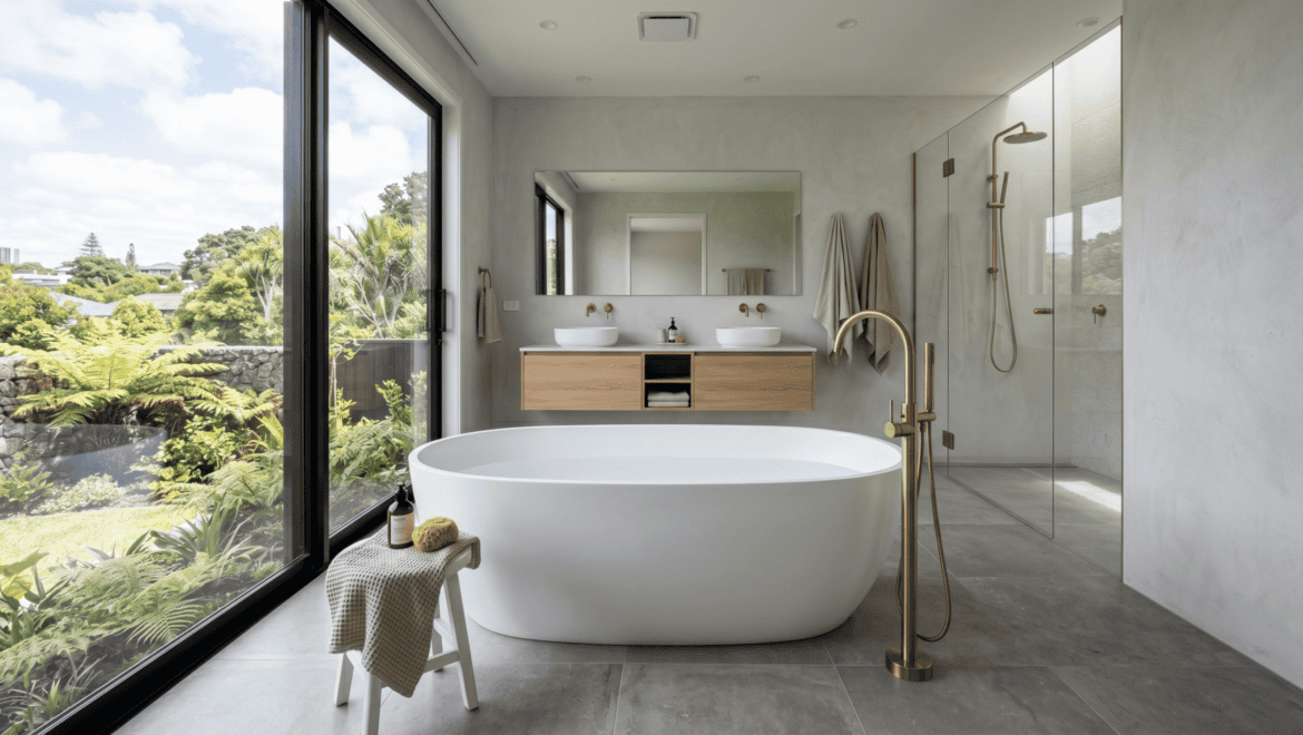 freestanding bath in bathroom - Superior Renovations